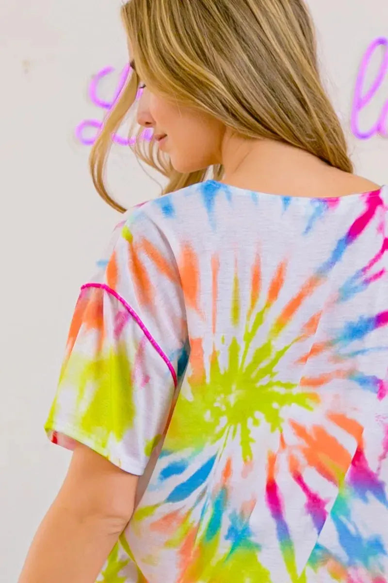 Sunset Tie-Dye Cotton Beach Top - Off White Multi women outfit ideas
