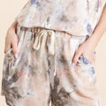 Sunset Tie-Dye Terry Beach Shorts in Taupe women outfit ideas