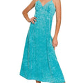 Tencel Mineral Wash Beach Maxi Dress in Light Teal