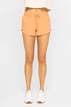 Terracotta Drawcord Beach Shorts with Pockets women outfit ideas