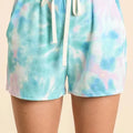 Tidal Tie-Dye Drawstring Beach Shorts in Pastel Green women outfit ideas
