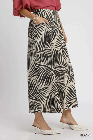 Tropical Palm Leaf Print Wide Leg Beach Culottes women outfit ideas
