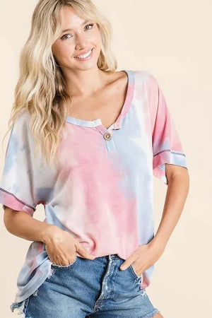 Watercolor Tie-Dye Beach Top in Soft Rayon women outfit ideas
