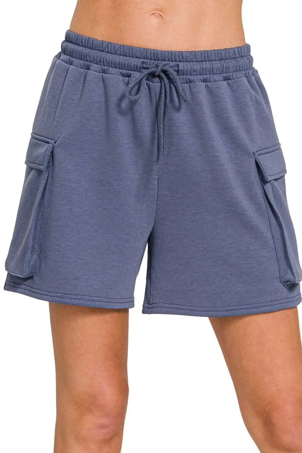 Bayside Scuba Cargo Beach Shorts in Blue Indigo women outfit ideas