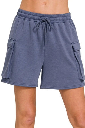 Bayside Scuba Cargo Beach Shorts in Blue Indigo women outfit ideas