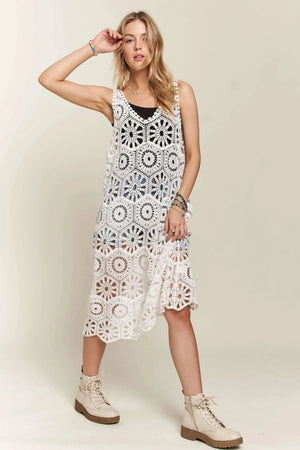 Bohemian Crochet Tunic Beach Cover-Up women outfit ideas