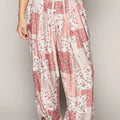 Bohemian Floral Wide-Leg Drawstring Beach Pants women outfit ideas