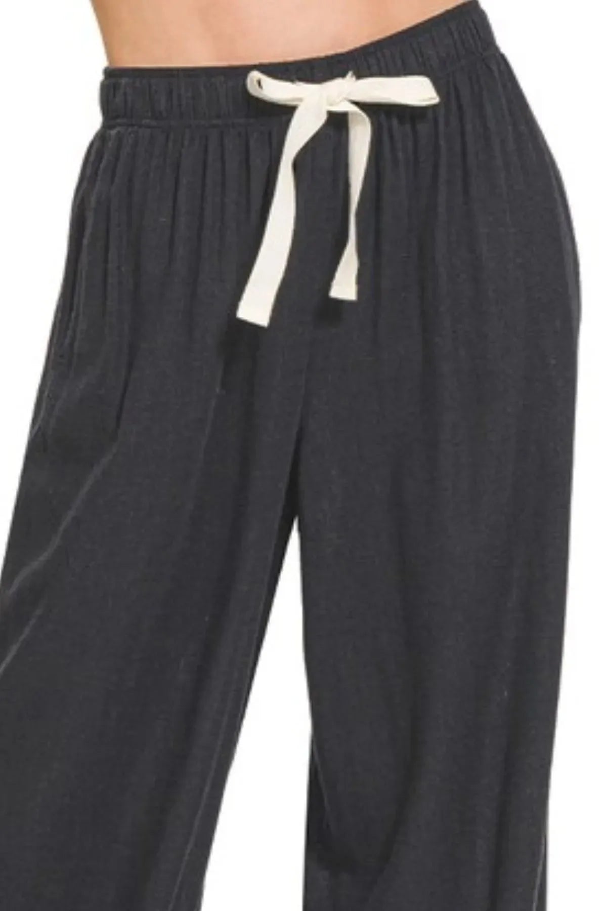 Breezy Linen Drawstring Beach Pants in Black women outfit ideas