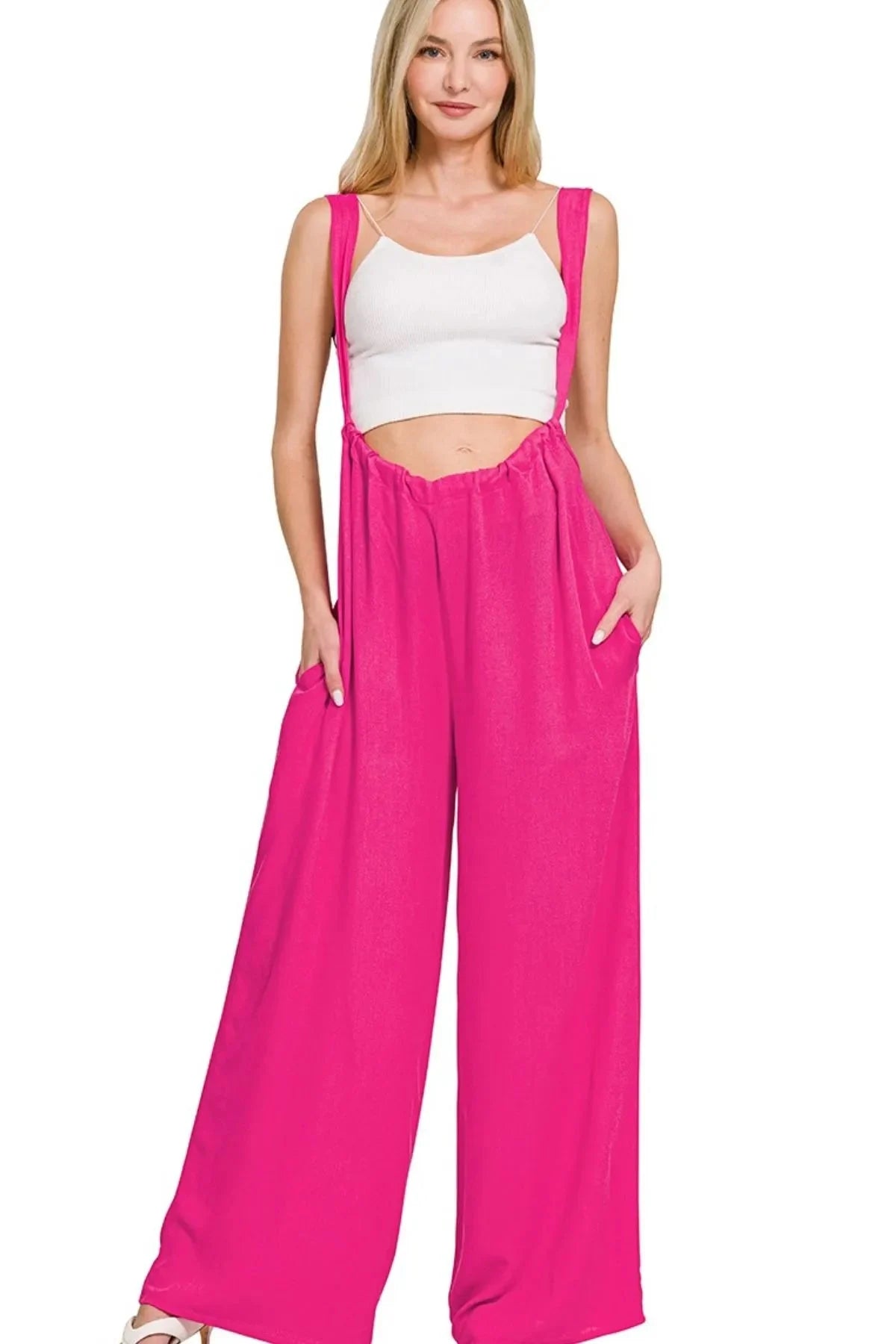 Breezy Tie-Back Suspender Beach Jumpsuit women outfit ideas