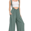 Breezy Tie-Back Suspender Beach Jumpsuit in Ash Jade women outfit ideas