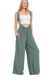 Breezy Tie-Back Suspender Beach Jumpsuit in Ash Jade women outfit ideas