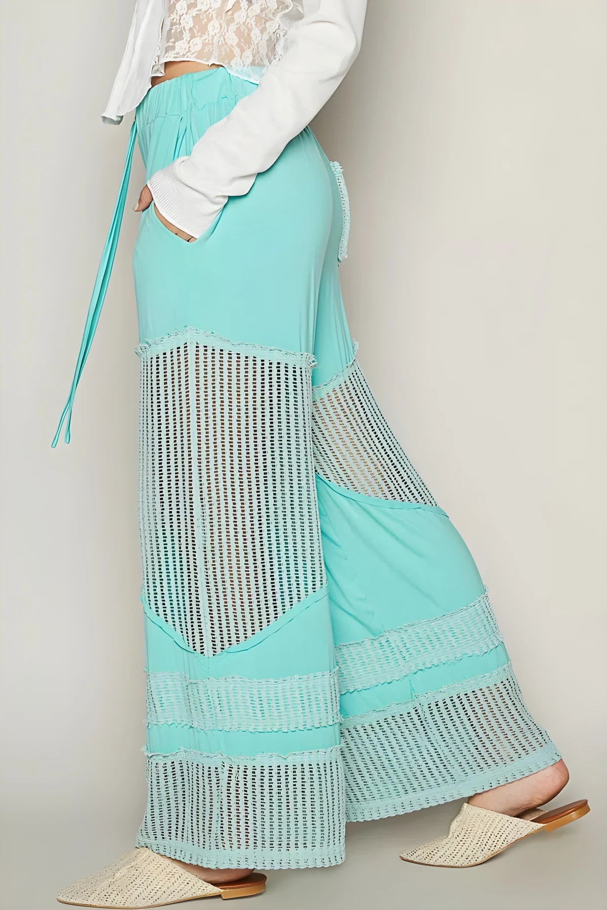 Breezy Wide-Leg Beach Pants in Electric Blue