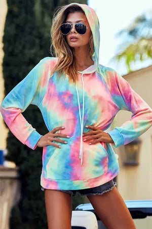 Charcoal Tie Dye Beach Hoodie in French Terry women outfit ideas