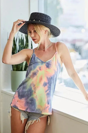 Charcoal Tie Dye French Terry Beach Cami women outfit ideas