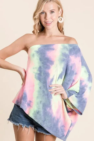 Charcoal Tie Dye One Shoulder Beach Top women outfit ideas