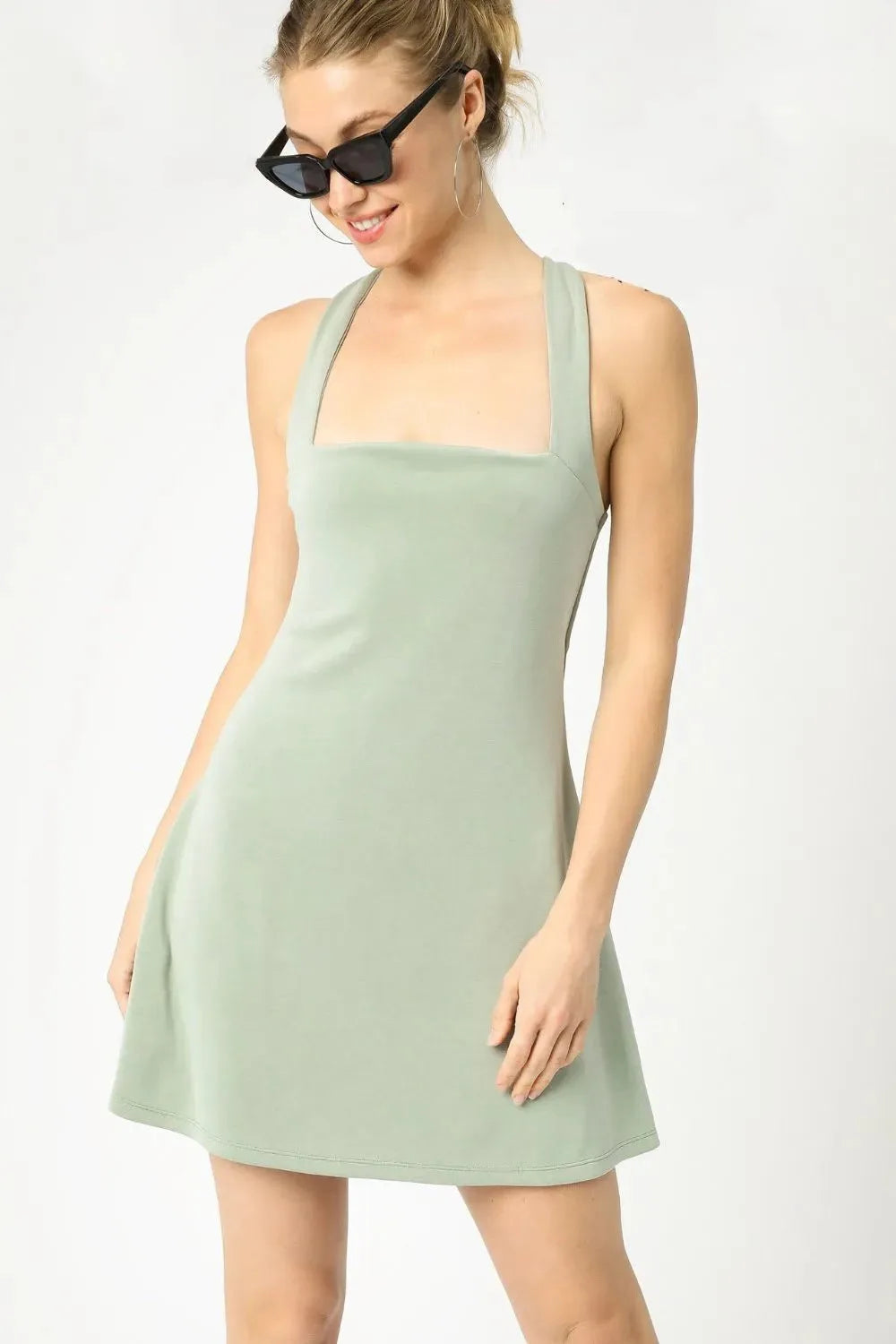 Coastal Active Crisscross Beach Dress in Sage women outfit ideas