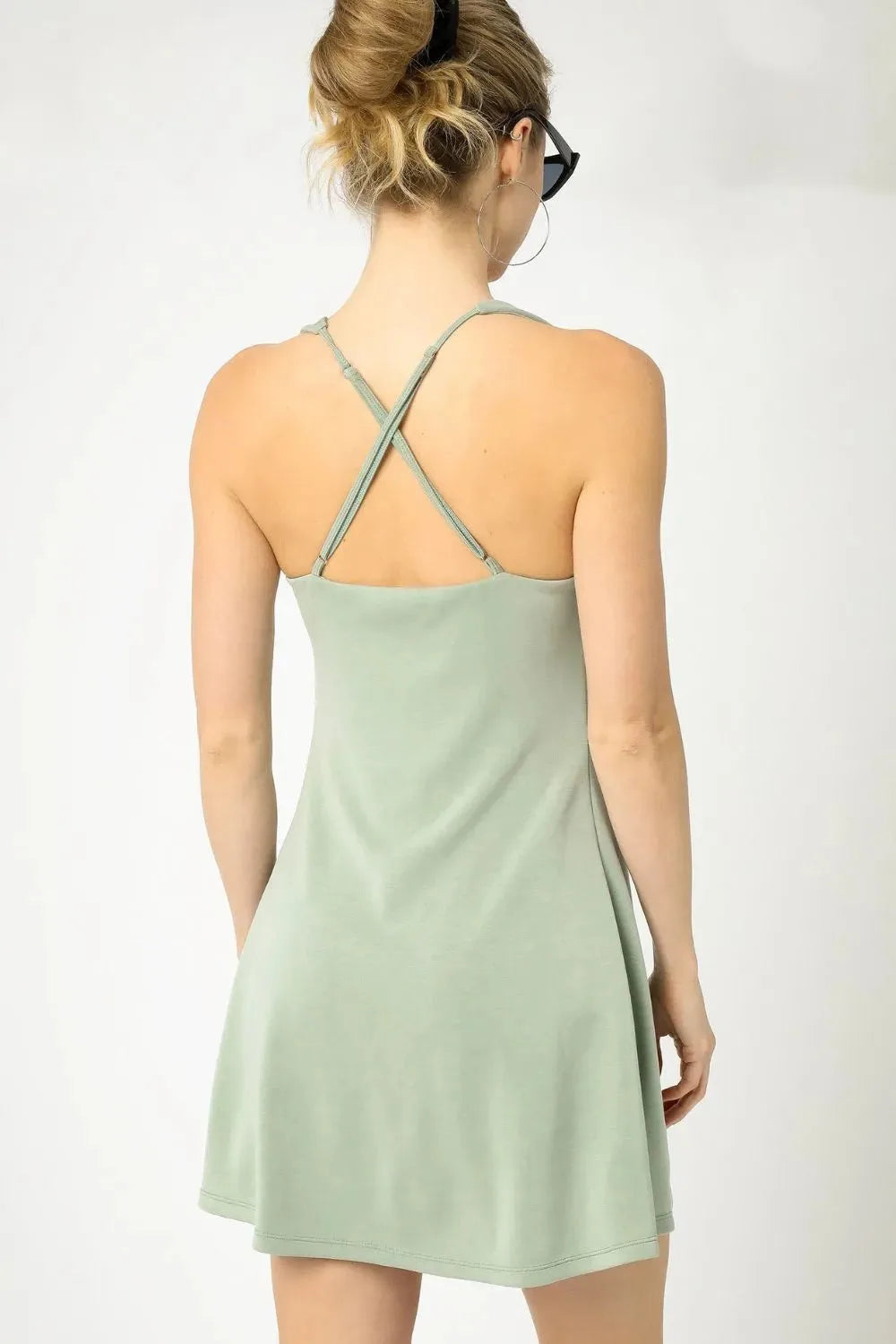 Coastal Active Crisscross Beach Dress in Sage women outfit ideas