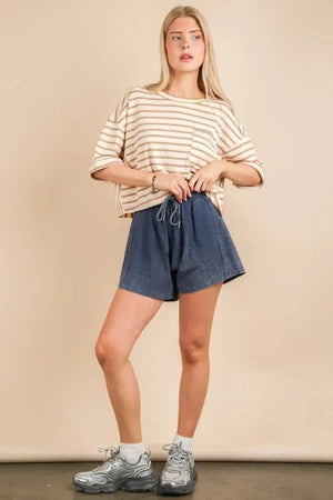 Coastal Comfort Mineral Wash Beach Shorts women outfit ideas