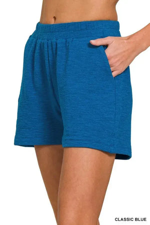 Coastal Cotton Slub Drawstring Beach Shorts women outfit ideas