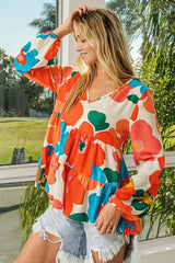 Coastal Garden Tiered V-Neck Beach Top women outfit ideas