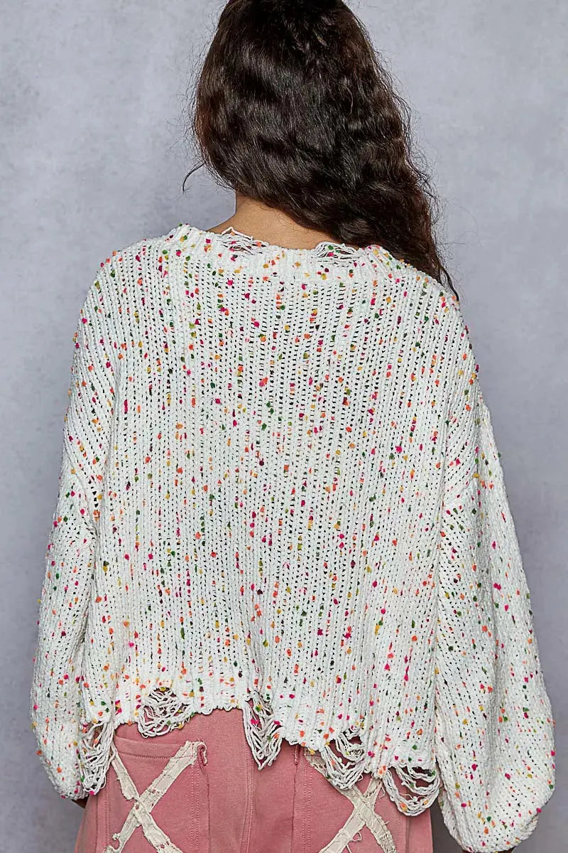 Coastal Popcorn Beach Sweater with Fringed Hem women outfit ideas