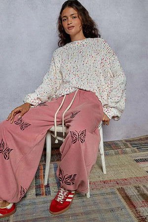 Coastal Popcorn Beach Sweater with Fringed Hem women outfit ideas