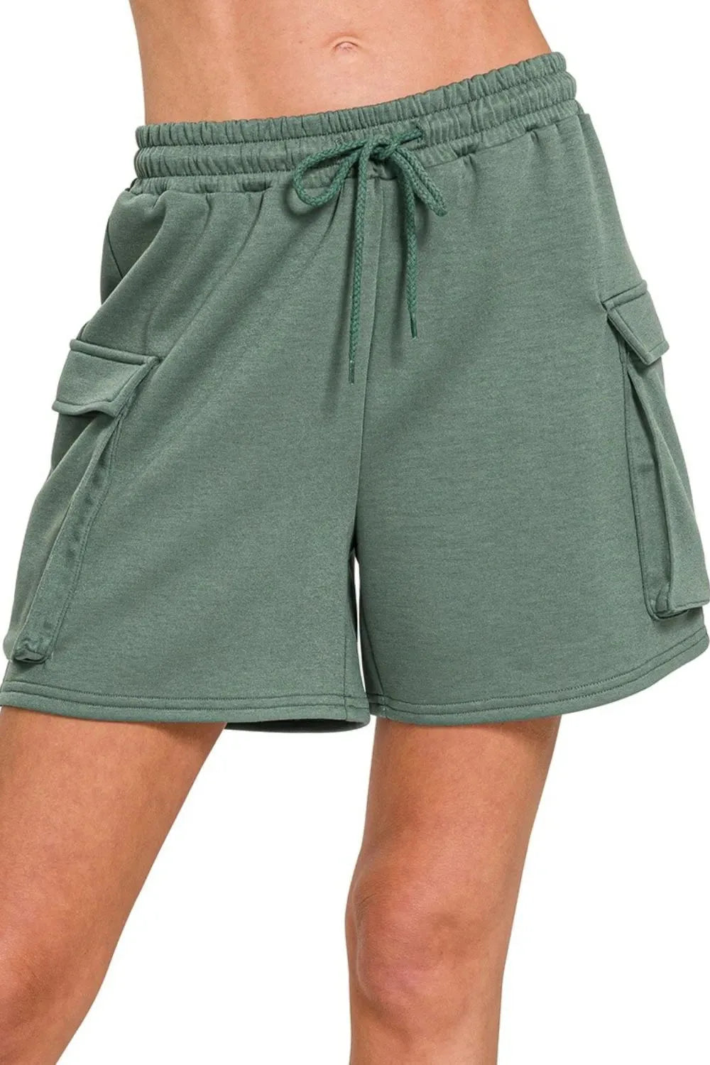 Coastal Scuba Pocket Beach Shorts in Dark Forest women outfit ideas
