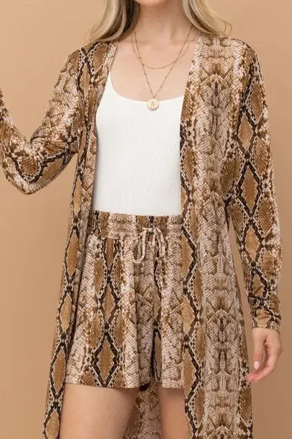 Cooling Drawstring Beach Shorts in Snake Print women outfit ideas