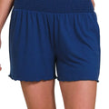 Easy Breezy Smocked Beach Shorts in Light Navy women outfit ideas