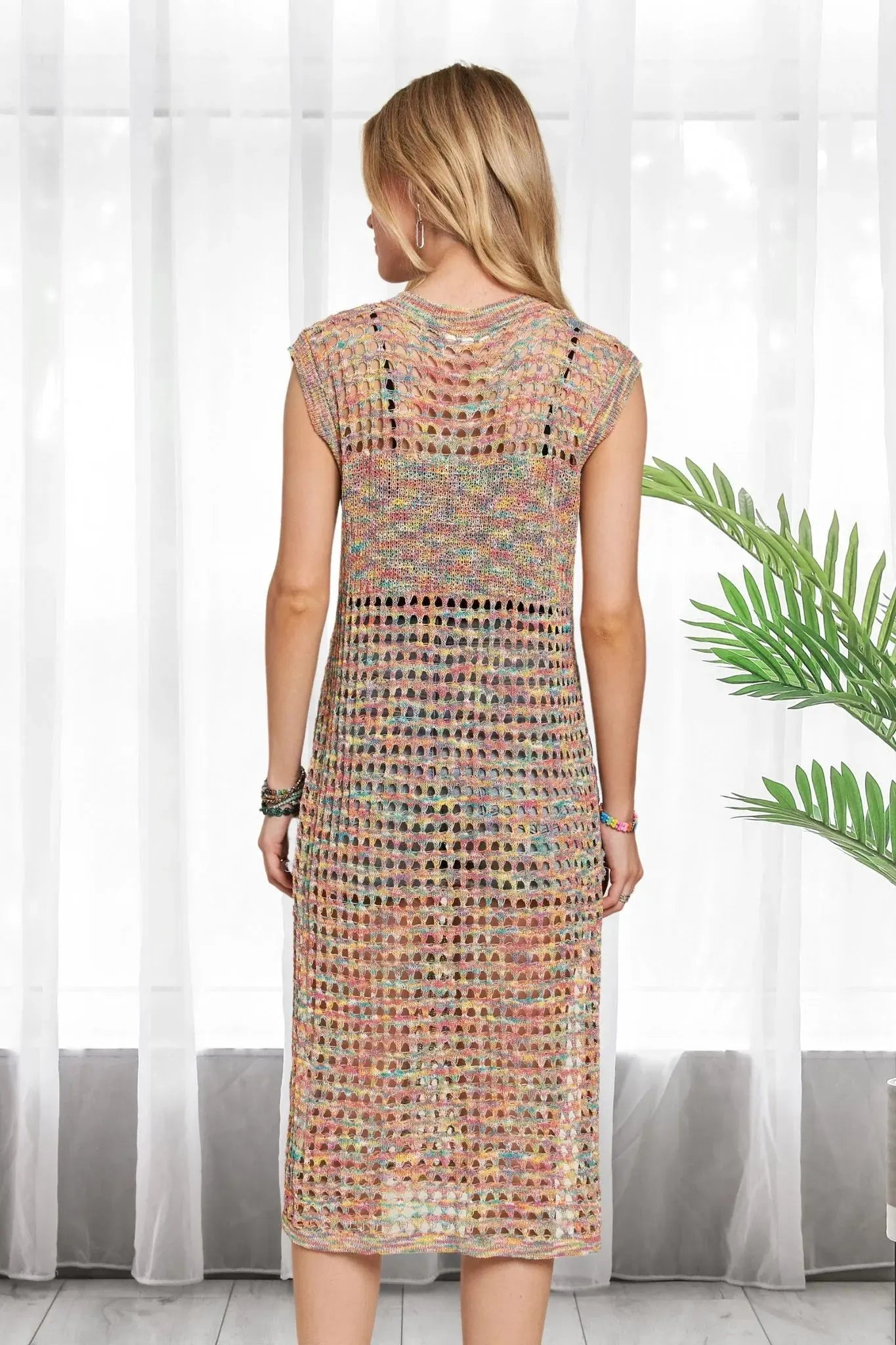 Horizon Crochet Rainbow Beach Tunic Top women outfit ideas