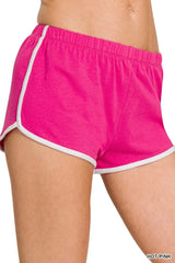 Hot Pink Dolphin Beach Shorts with Drawstring women outfit ideas
