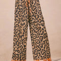 Leopard Print Palazzo Beach Pants with Rust Trim women outfit ideas
