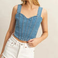 Light Wash Denim Sweetheart Beach Tank women outfit ideas