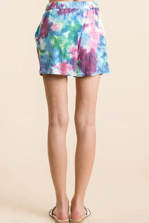 Ocean Wave Tie-Dye Cotton Beach Shorts women outfit ideas
