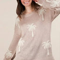Palm Tree Graphic Knit Beach Sweater women outfit ideas