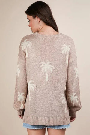 Palm Tree Graphic Knit Beach Sweater women outfit ideas