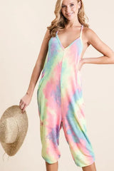 Pastel Tie Dye French Terry Beach Jumpsuit women outfit ideas