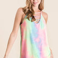 Pastel Tie Dye Terry Beach Camisole with Caged Neck women outfit ideas