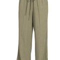 Relaxed Linen-Blend Drawstring Beach Pants - Light Olive women outfit ideas