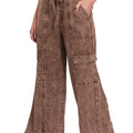 Relaxed Linen Cargo Beach Pants in Earthy Brown women outfit ideas