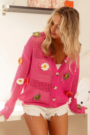 Seaside Bloom Open Knit Beach Cardigan women outfit ideas