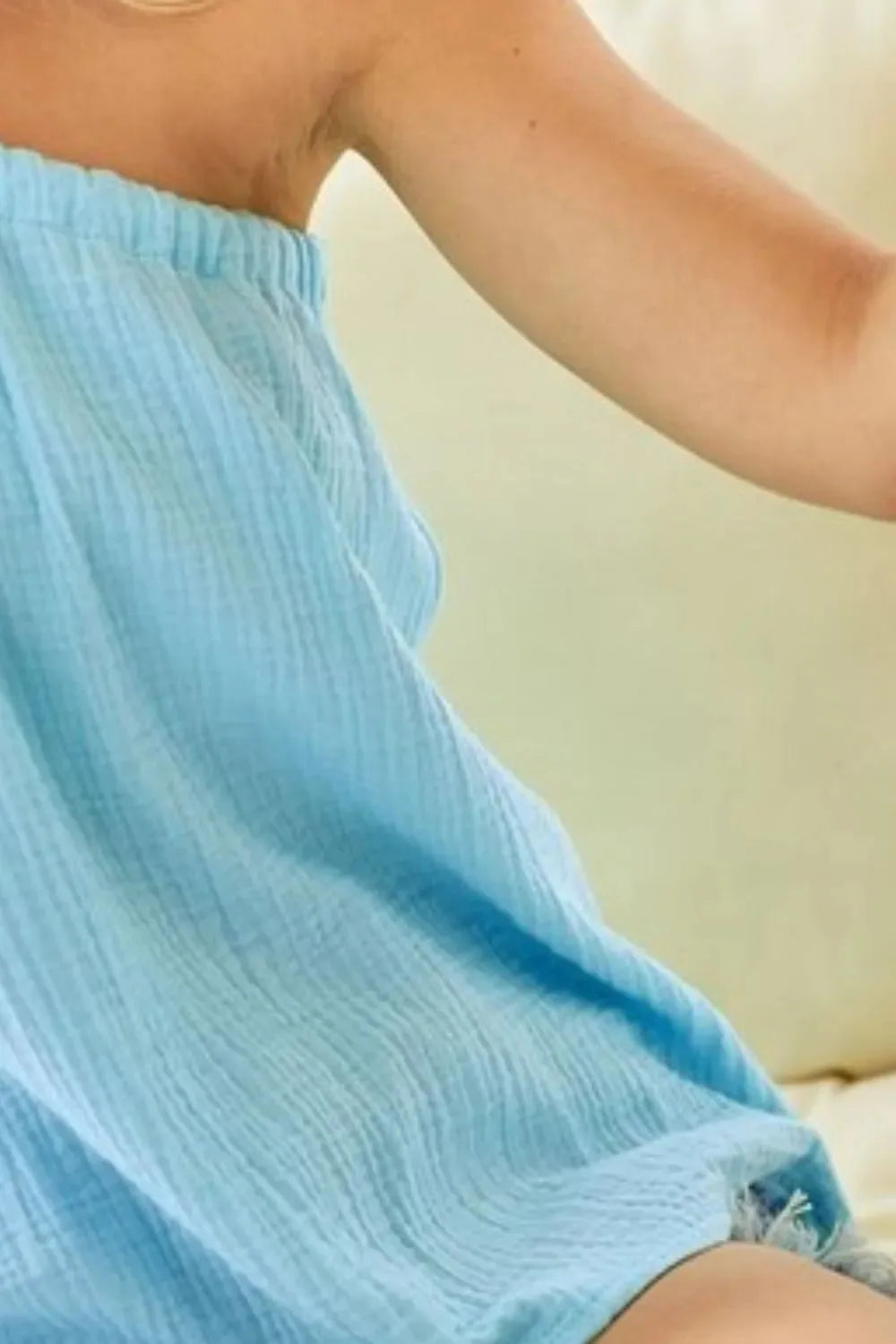 Seaside Cotton Gauze Tie-Ribbon Beach Top women outfit ideas