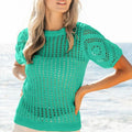 Seaside Crochet Lace Beach Top in Jade women outfit ideas