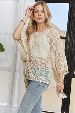 Seaside Crochet Lace Boat Neck Beach Coverup women outfit ideas