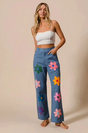 Seaside Floral Straight Leg Beach Pants women outfit ideas