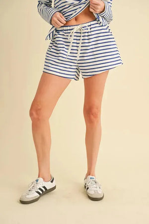 Seaside Stripe Drawstring Beach Shorts women outfit ideas