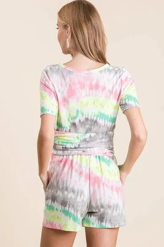 Soft Cotton Tie-Dye Beach Shorts with Drawstring women outfit ideas