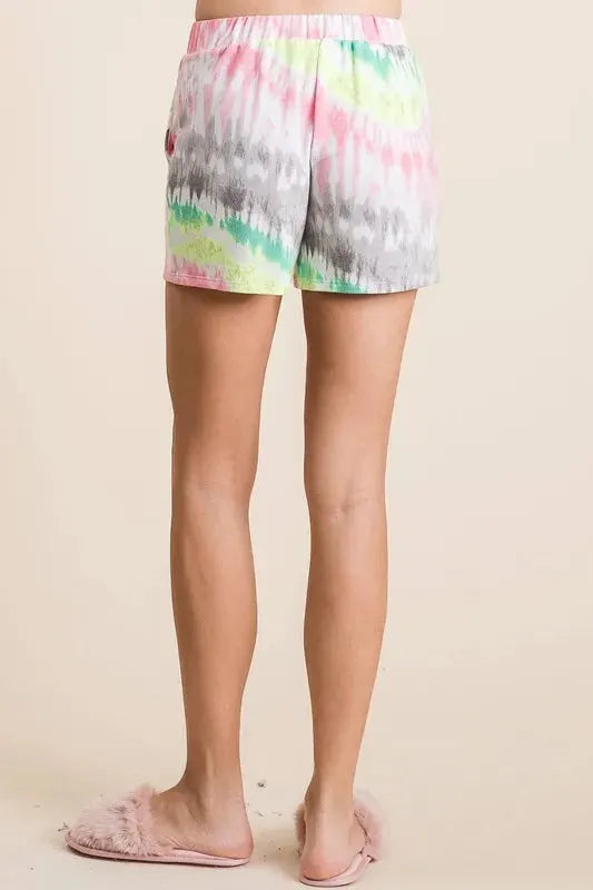 Soft Cotton Tie-Dye Beach Shorts with Drawstring women outfit ideas