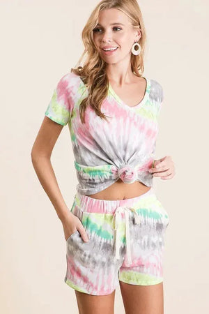 Soft Cotton Tie-Dye Beach Shorts with Drawstring women outfit ideas