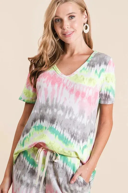 Soft Cotton Tie-Dye Beach Shorts with Drawstring women outfit ideas